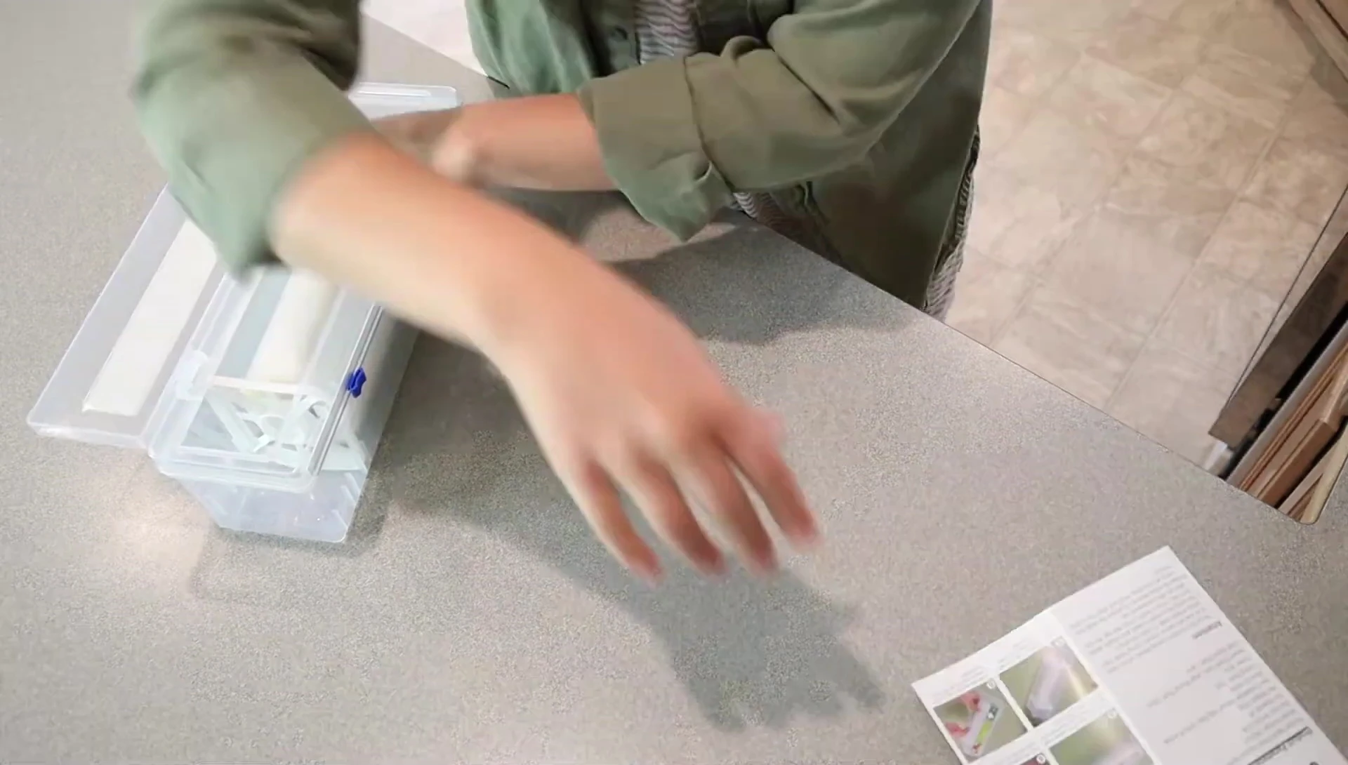 Cutting the vacuum seal bag using the cutter.