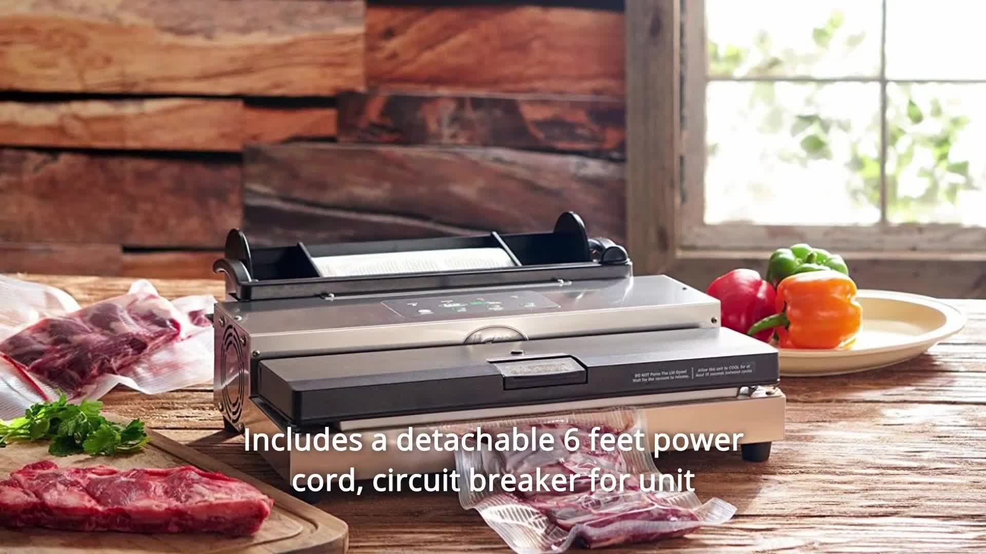 View of the MaxVac 500's durable aluminum housing and detachable power cord.