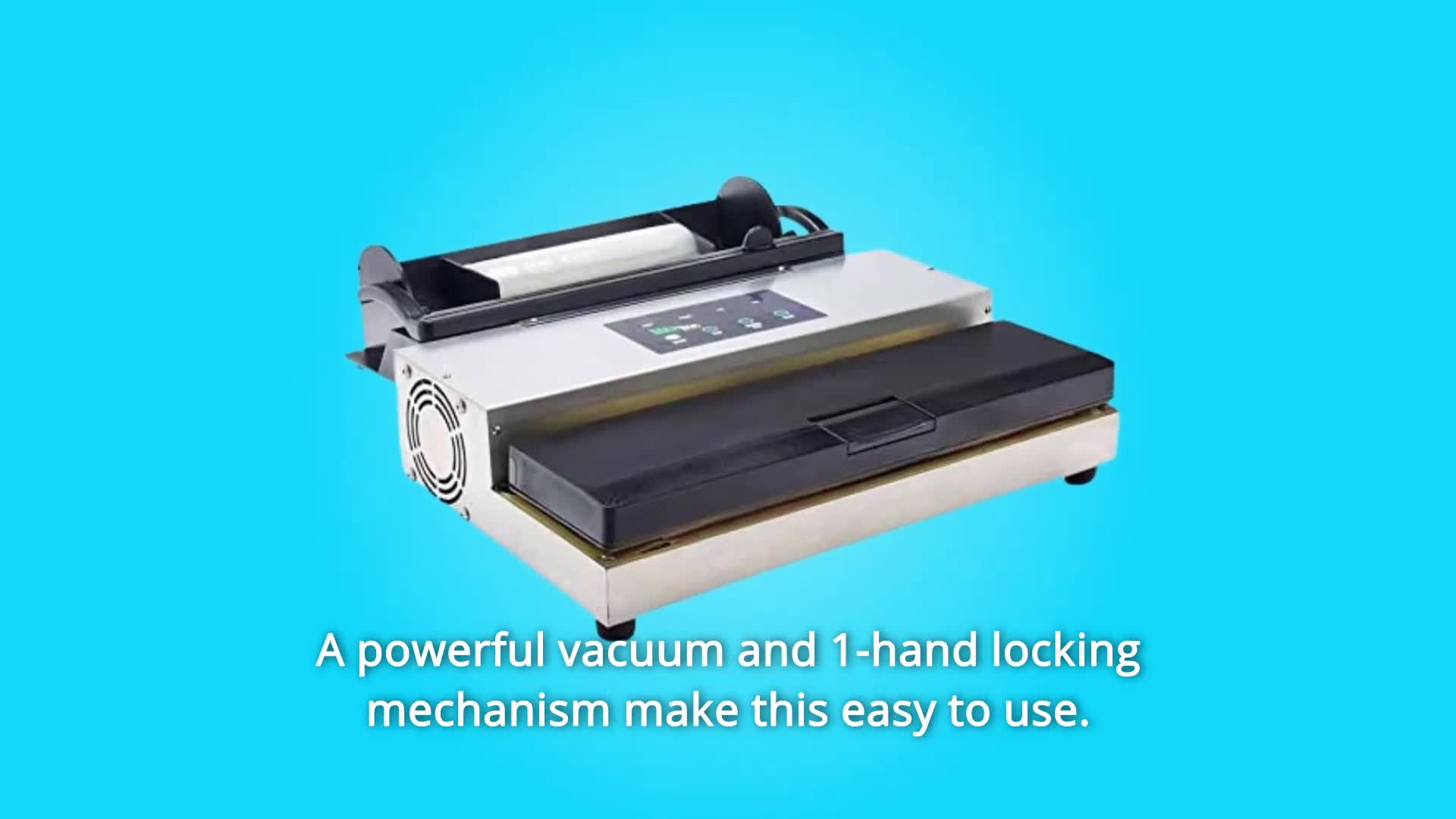 A demonstration of the one-handed locking mechanism on the sealer.