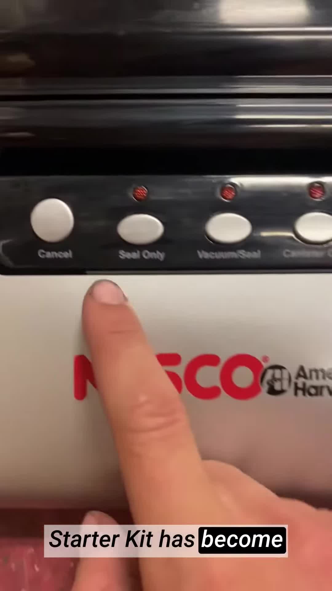 Close-up of the NESCO VS02 vacuum sealer, highlighting its sleek design.