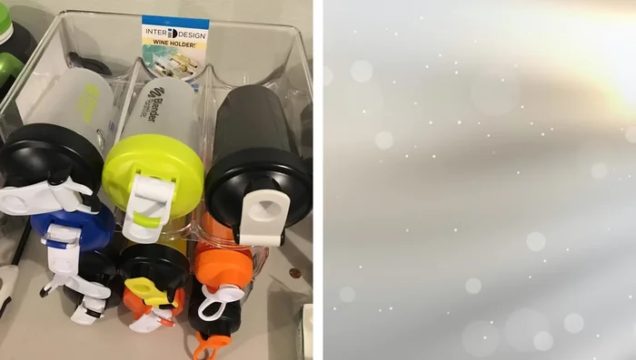 Store dry goods in airtight containers to save space and keep things organized.