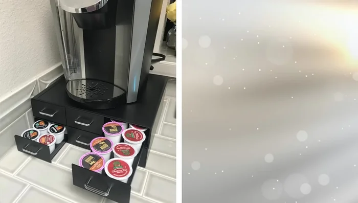 Use an over-the-door shoe organizer to store various items in the kitchen.