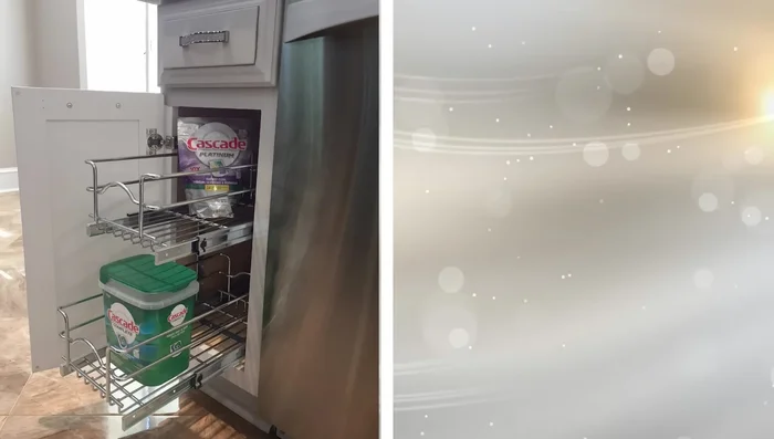 Use thin storage racks to maximize tight spaces.