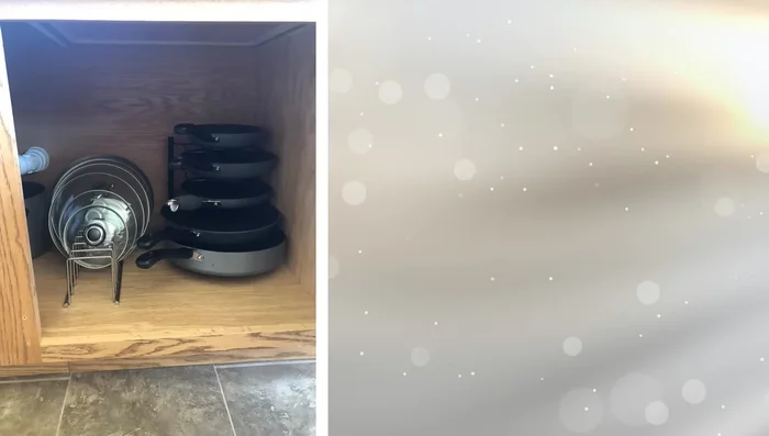 Hang a shelf with hooks to store mugs or other items.