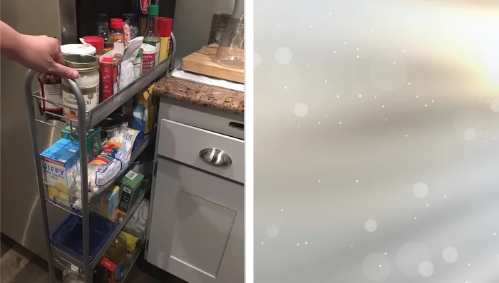 Use thin storage racks to maximize tight spaces.