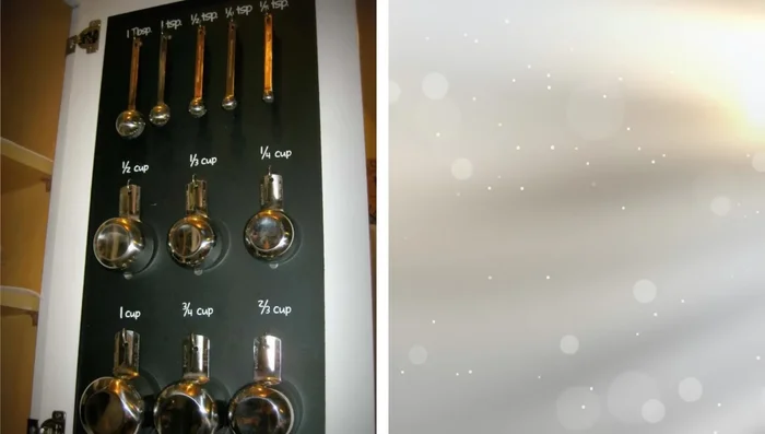 Use an over-the-door organizer on cabinets for storing flat items.