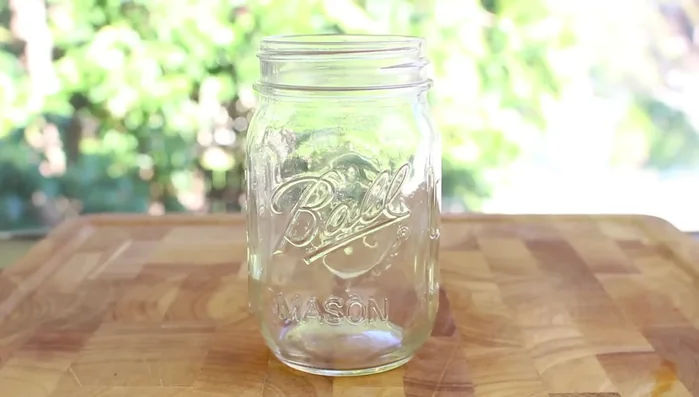 Start with a mason jar. Choose a size appropriate for your ingredient quantity.