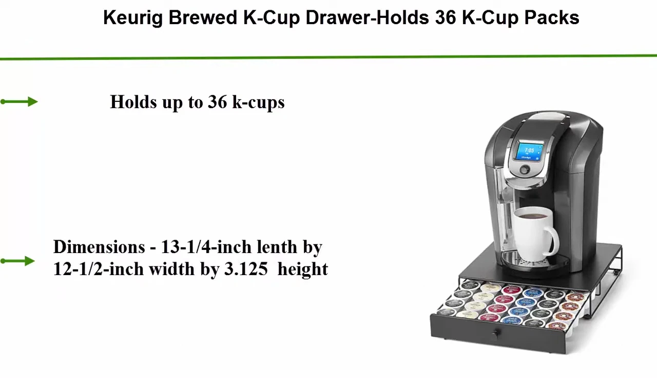 Image showing the dimensions of the Kirra Crude K-Cup Drawer.