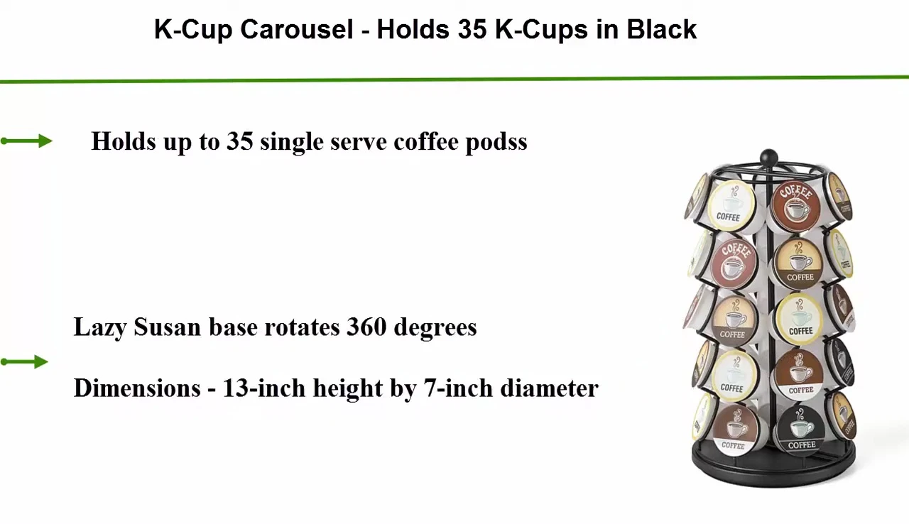 Close-up view showing the rotation functionality of the K-Cup Carousel.