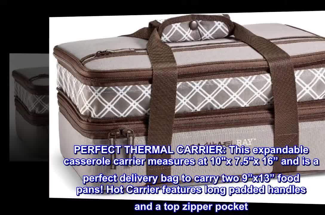 Image highlighting the padded handles and top zipper pocket.