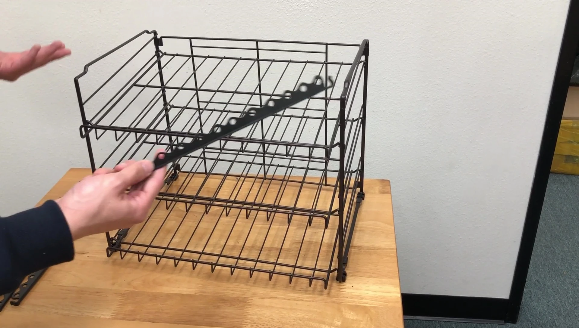 Close-up view of the dividers, highlighting the difference in spacing on either end.