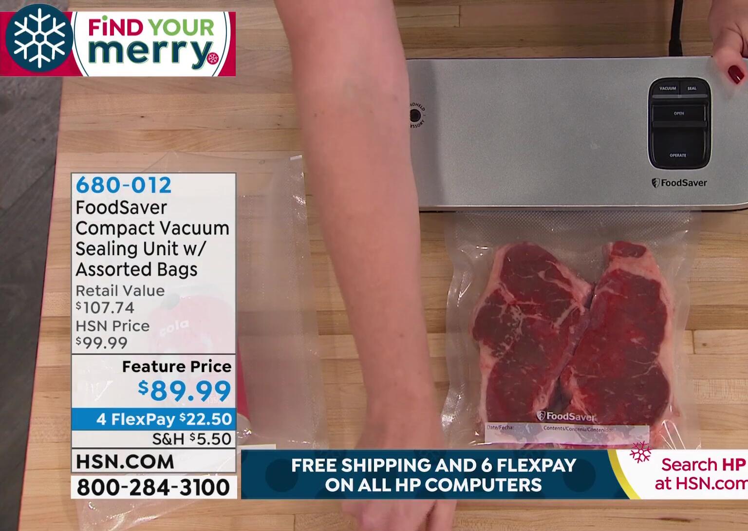 Steaks being prepared for vacuum sealing.