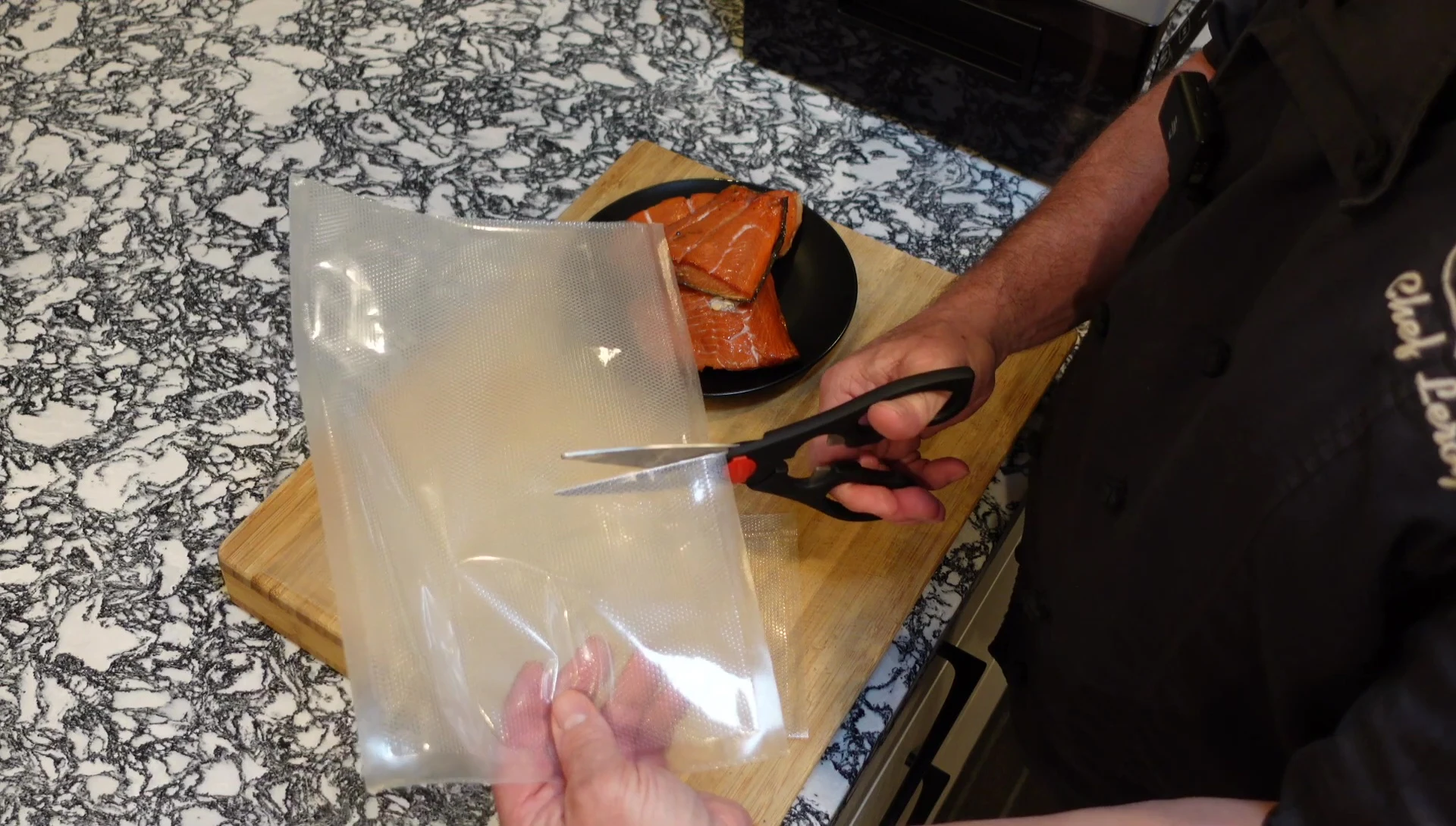 The cut bag, ready for use