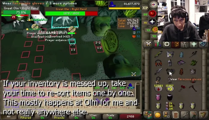 At Ice Demon, group items you won't need for Floor 2 together for efficient banking.